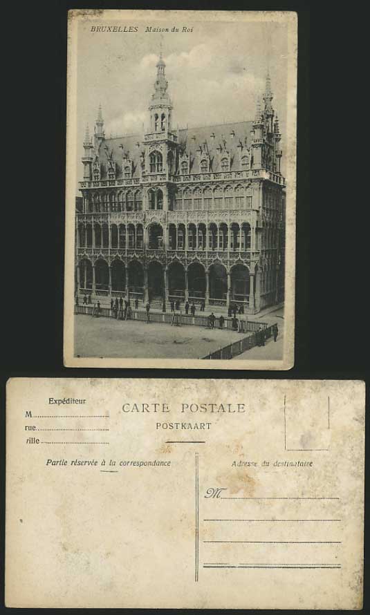 Belgium Old Postcard Brussels - MAISON DU ROI & Street