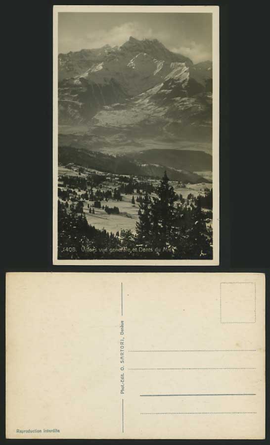Swiss Old Postcard DENTS DU MIDI - Villops General View
