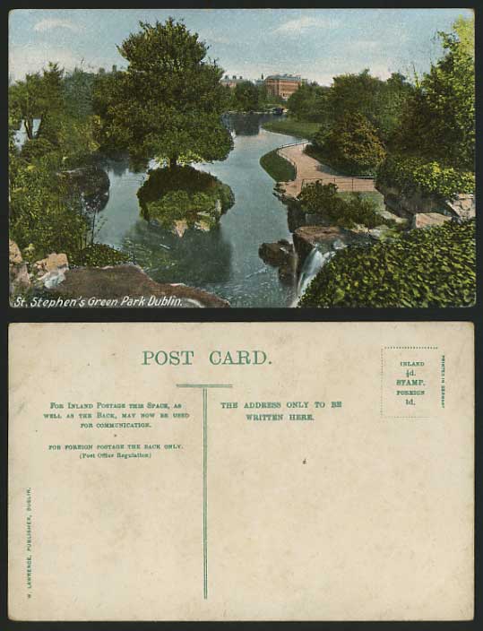 Ireland Old Postcard DUBLIN St. Stephen's Green Park