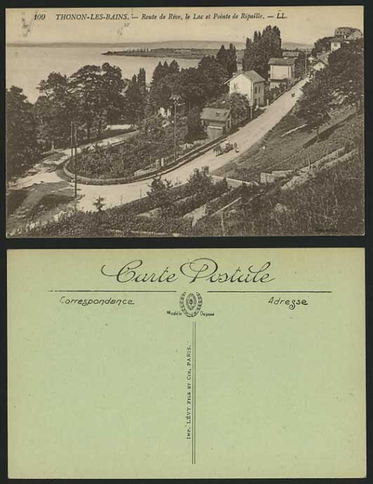THONON-LES-BAINS LL Old Postcard Route de Rive Ripaille