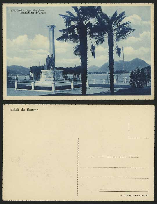 BAVENO Old Postcard - Lago Maggiore Monumento ai Caduti