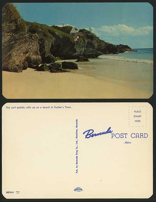 Bermuda Old Colour Postcard TUCKER'S TOWN Rocks & Beach