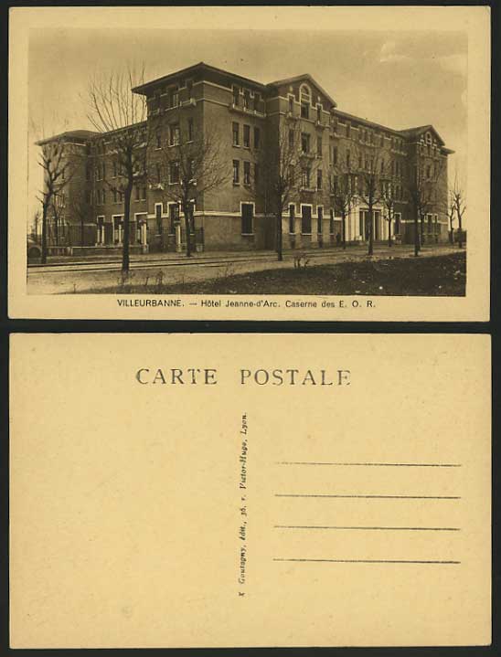 VILLEURBANNE Old Postcard Barracks / Hotel Jeanne-d'Arc