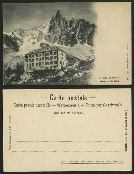 France Old Postcard MONTANVERT AIGUILLE DU DRU Glacier