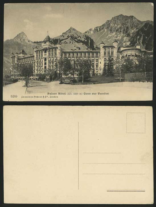 Swiss Old Postcard CAUX SUR TERRITET 1100m Palace Hotel