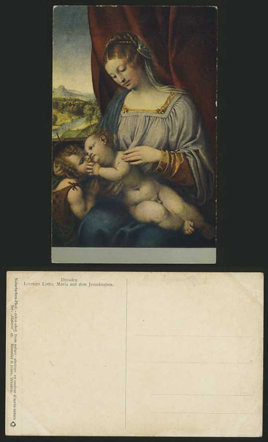 LORENZO LOTTO - Maria mit dem Jesusknaben Old Postcard
