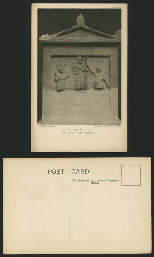 VOTIVE RELIEF OF ADA and IDRIEUS Old Postcard Br Museum