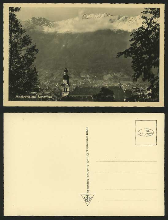 Austria Old Postcard INNSBRUCK mit Nordkette Mountains