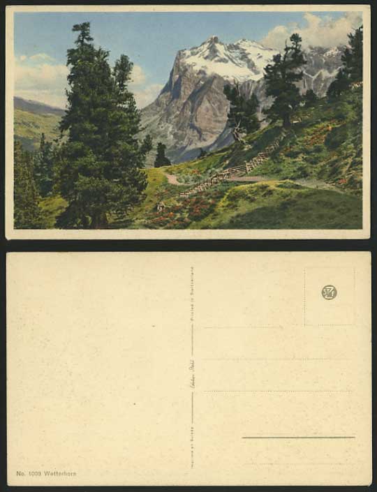 Switzerland Old Colour Postcard - WETTERHORN Mountains