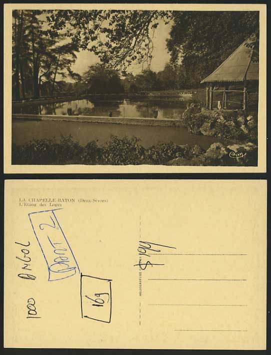 DEUX-SEVRES Old Postcard Chapelle-Baton Etang des Loges