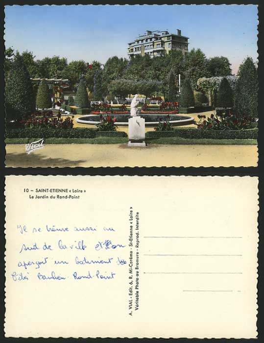 France Old Postcard SAINT-ETIENNE Jardin du Rond-Point