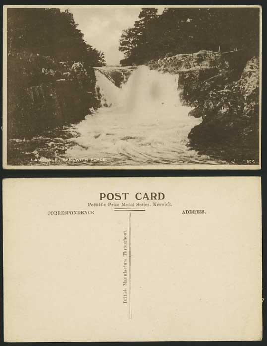 Cumbria Langdale Old Postcard Waterfalls SKELWITH FORCE
