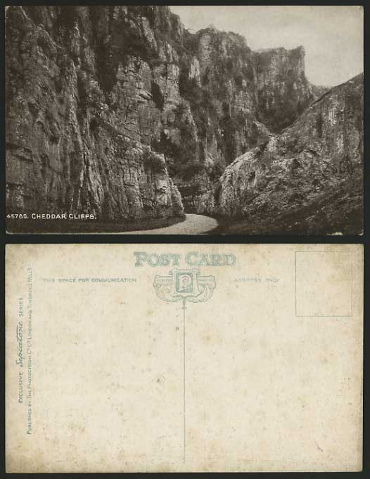 Somerset Old B/W Postcard Gorge & Road - CHEDDAR CLIFFS