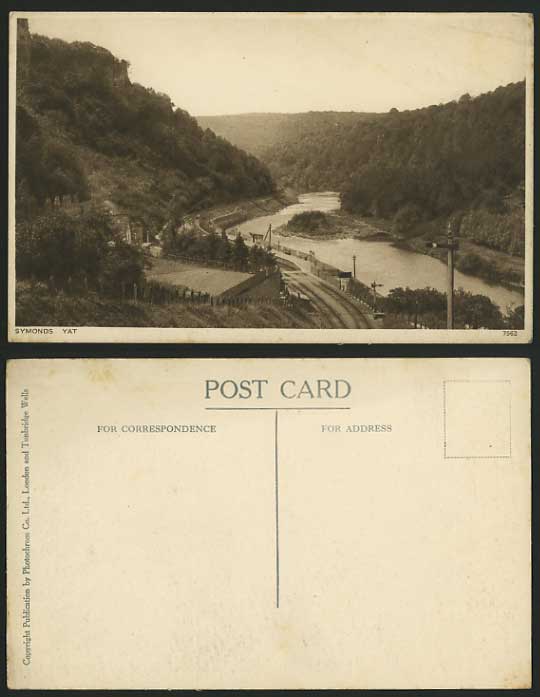 Herefordshire Old Postcard SYMONDS YAT River & Railroad