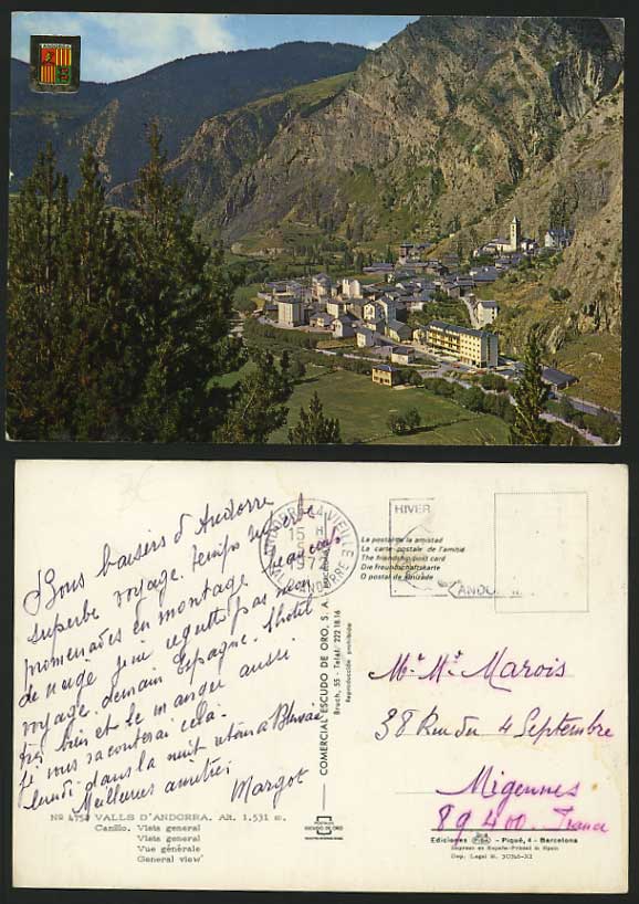 Andorra 1972 Old Postcard CANILLO General View Panorama