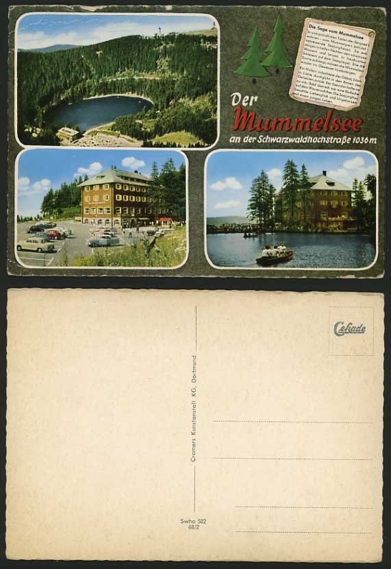 Germany Old Postcard BLACK FOREST Mummelsee - Car Park