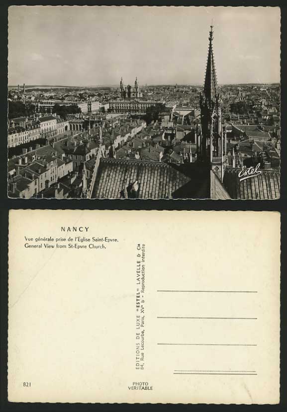 France Old B/W Real Photo Postcard - NANCY General View
