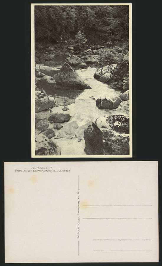 Luxembourg Old Postcard ECHTERNACH Rocks, River Aesbach
