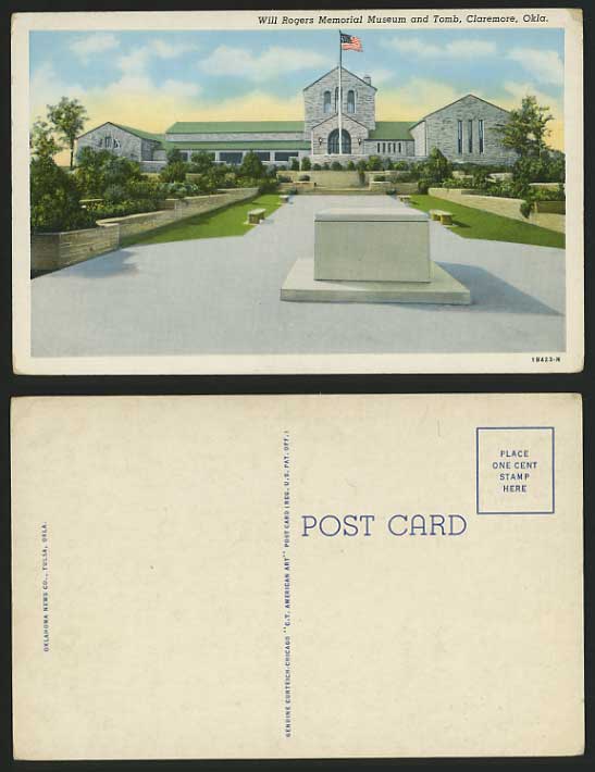 USA Old Postcard OKLAHOMA - Will Rogers Memorial Museum