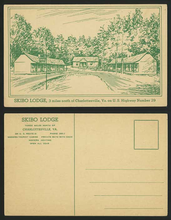 USA Old Postcard Charlottesville VIRGINIA - Skibo Lodge