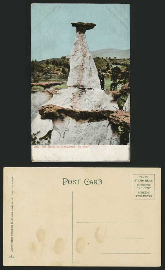USA Old Colour Postcard COLORADO Ute Medicine Monument
