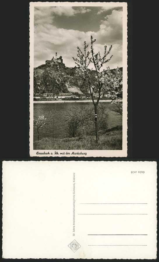 Germany Old RP B/W Postcard MARKSBURG Braubach am Rhein