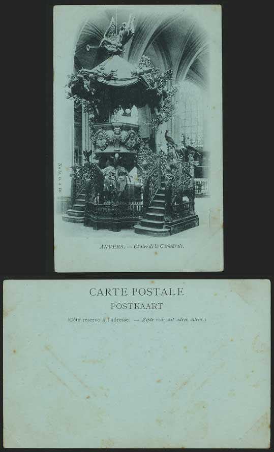Belgium Old UB Postcard ANTWERP Chaire de la Cathedrale