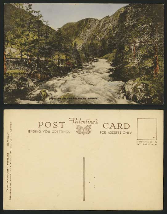 Wales Old Colour Postcard RView from ABERGLASLYN PASS