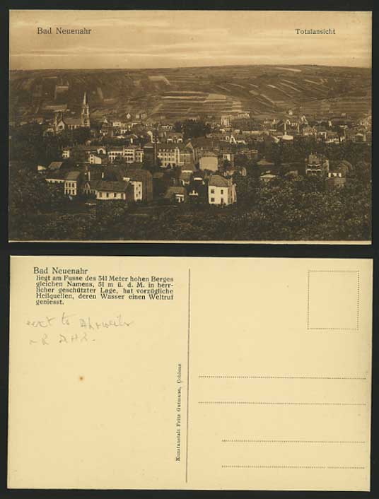 Germany Old Postcard BAD NEUENAHR Panorama Totalanschit