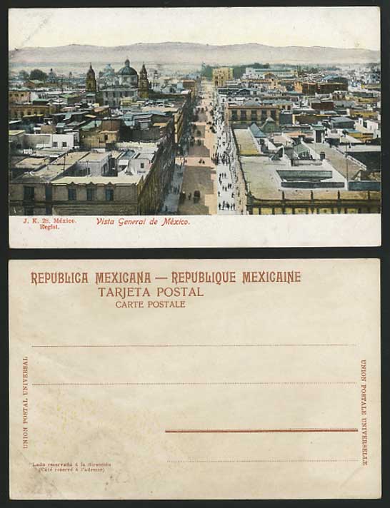MEXICO Old Colour Postcard Vista General & Street Scene