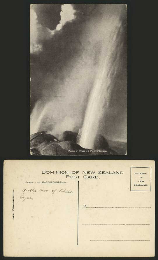 NEW ZEALAND Old Postcard Prince of Wales POHUTU GEYSERS