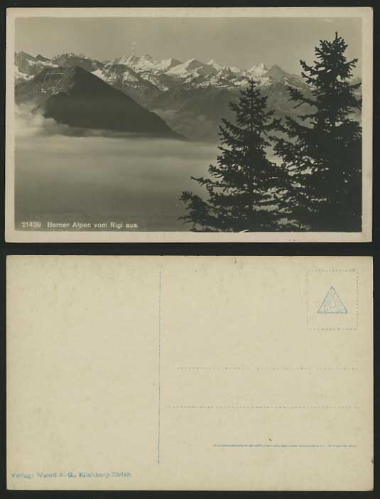 Switzerland Old Real Photo Postcard RIGI Berner Alpen