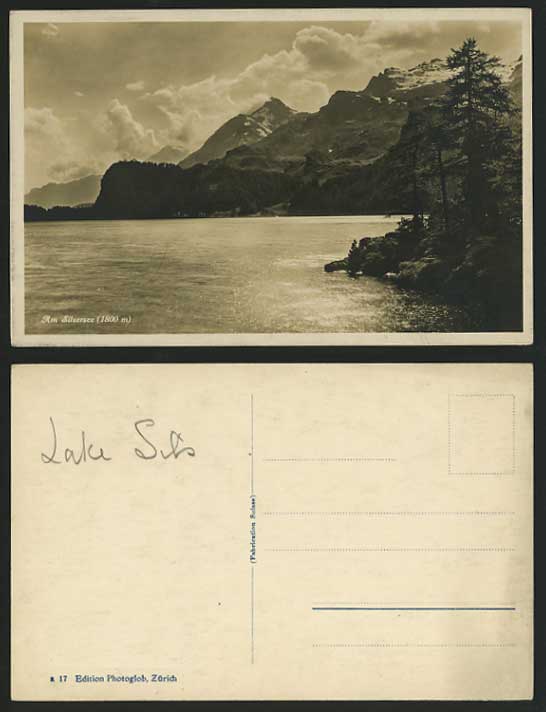 Switzerland Graubuenden Old Postcard Am SILSERSEE Lake