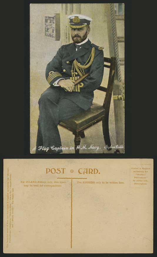 A Flag Captain in H.M. Navy, Stephen Cribb, Military Uniform Old Colour Postcard