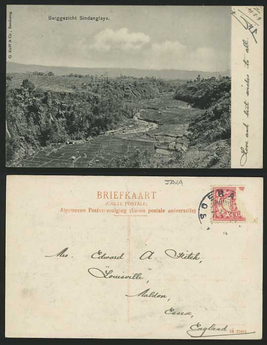 Indonesia W. Java 1914 Postcard Berggezicht SINDANGLAYA