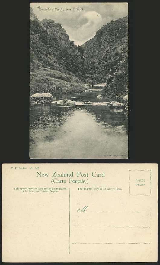NEW ZEALAND Old Postcard Evansdale Creek, near Dunedin