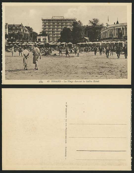 France Old Postcard DINARD Beach Casino & Gallic Hotel