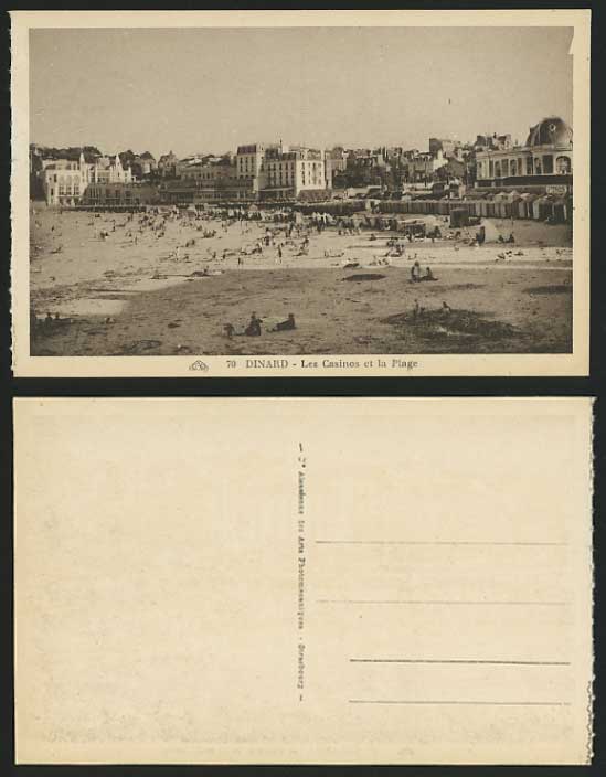 France Old Postcard DINARD Beach & Casino / Les Casinos