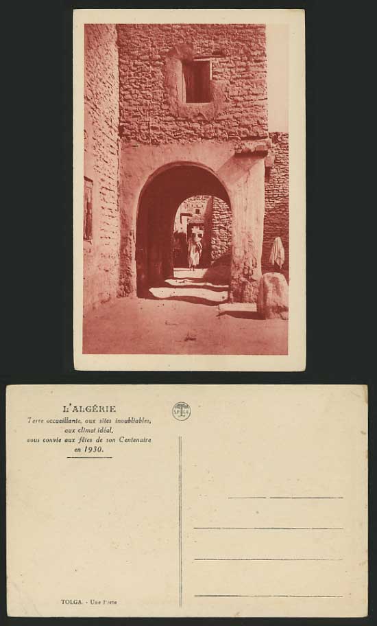 Algeria Biskra 1930 Old Postcard TOLGA Gate - Une Porte