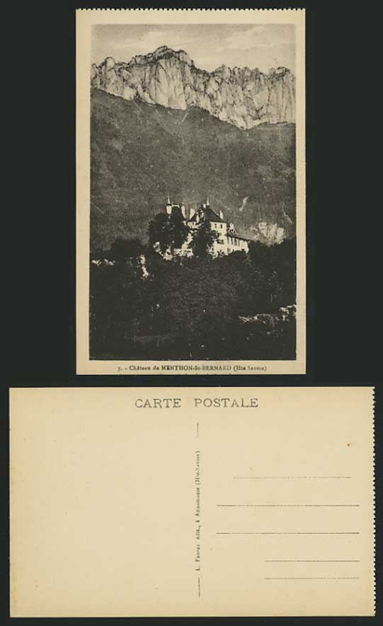 France Old Postcard Chateau - Menthon-St-Bernard CASTLE