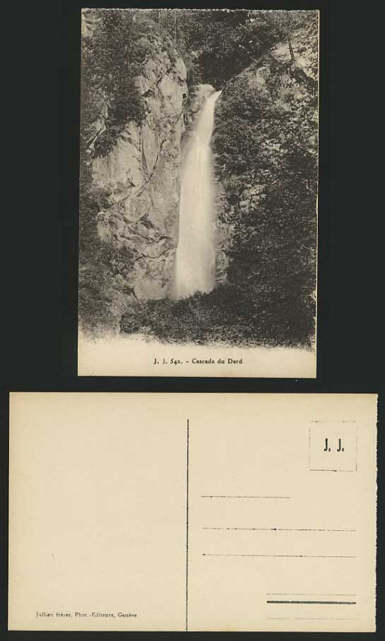 France Old Postcard CHAMONIX Cascade du Dard Waterfall