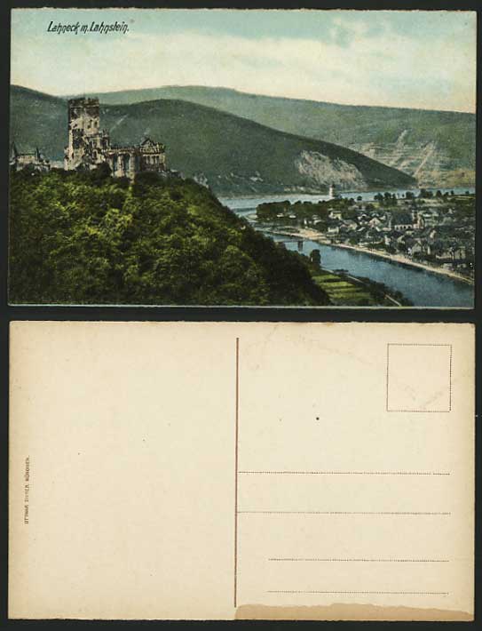 Germany Old Postcard LAHNECK CASTLE Lahnstein Panorama