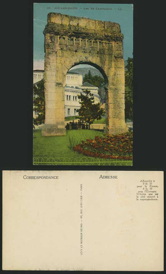 France LL 15 Old Postcard AIX-LES-BAINS Arc de Campanus