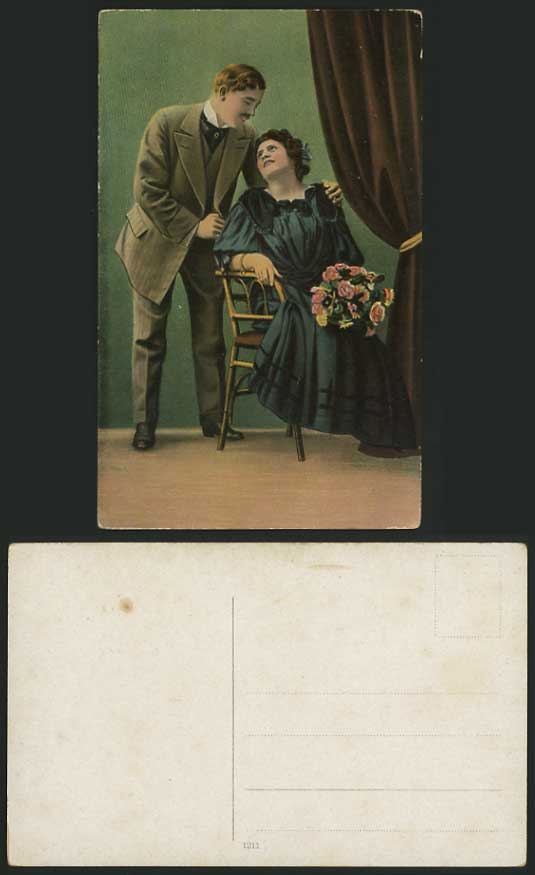 Romance Social History Old Postcard COURTSHIP Man Woman