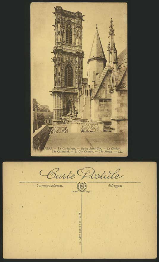 France Old Postcard NEVERS Cathedral Saint-Cyr, Steeple