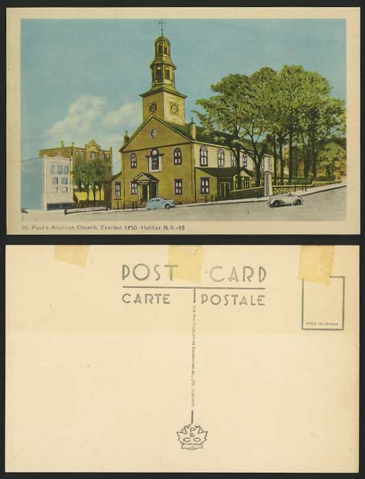 Canada Old Postcard St. Paul's Anglican Church Halifax