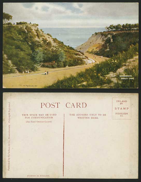 Bournemouth 1907 Artist Signed Postcard - DURLEY CHINE