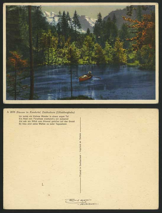 Swiss Old Postcard LAKE BLAUSEE & Kandertal Doldenhorn