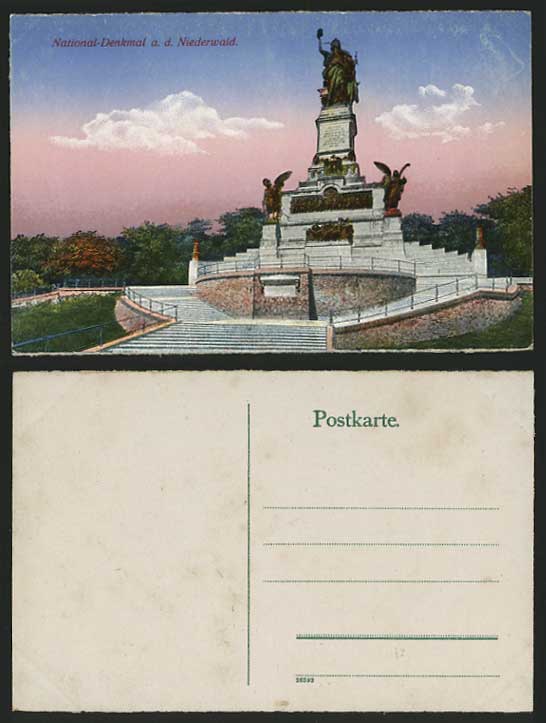 Germany Ruedesheim Old Postcard - NIEDERWALD MEMORIAL