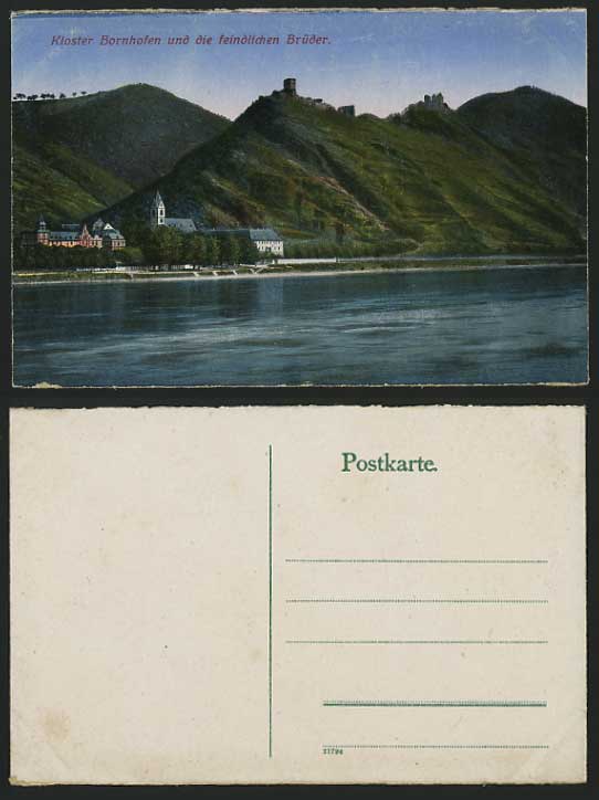 Germany Old Postcard KLOSTER BORNHOFEN Monastery River